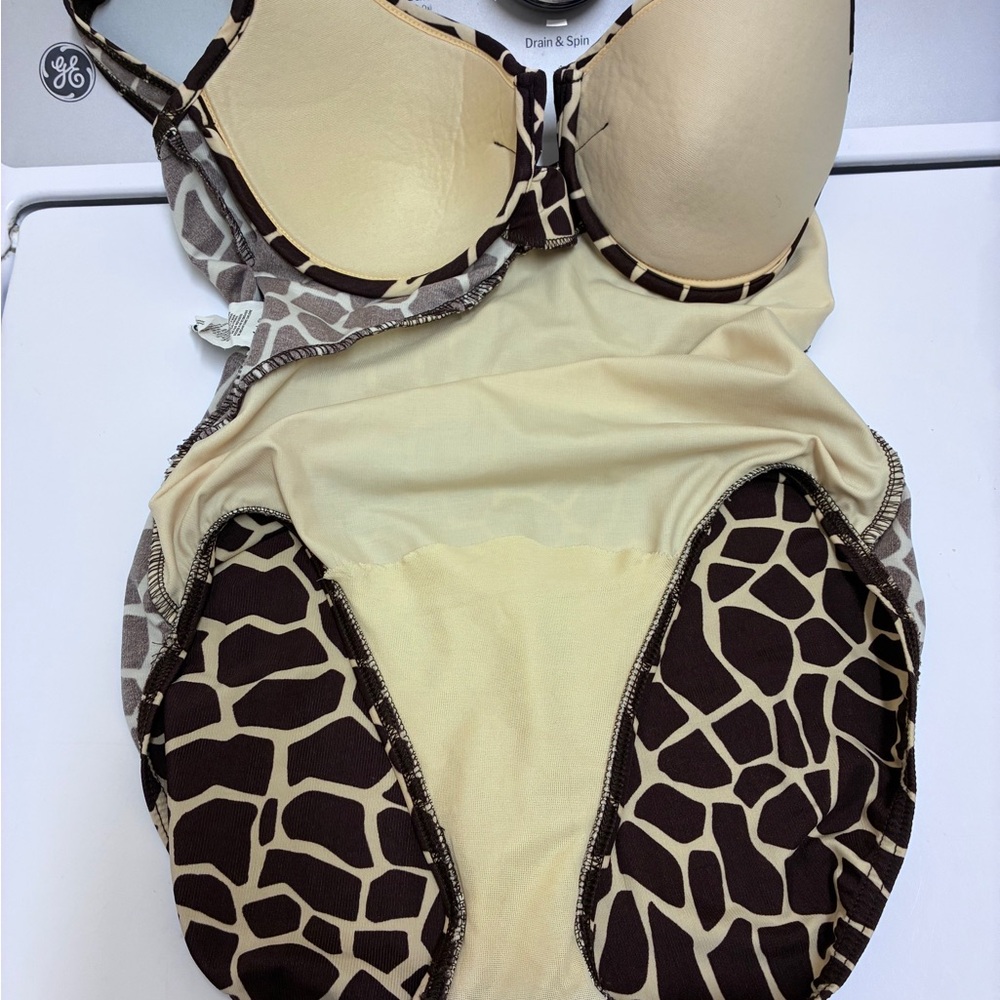Miraclesuit Brown And White Patterned Swimsuit - image 5